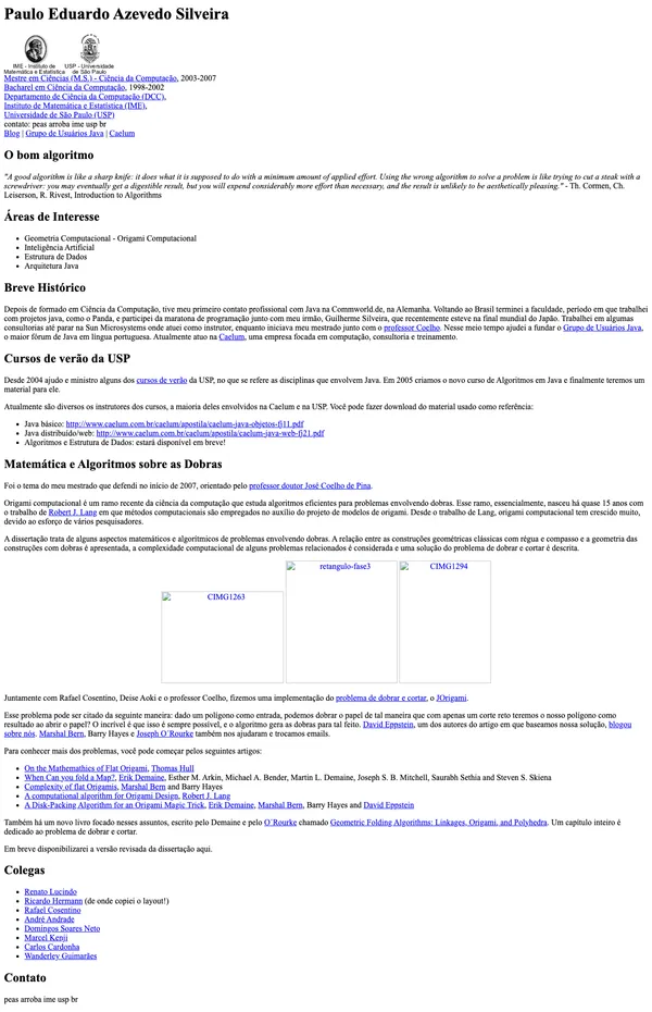 Screenshot de Homepage IME-USP