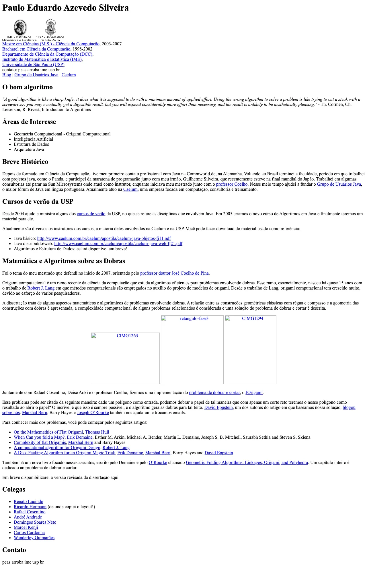 Screenshot de Homepage IME-USP