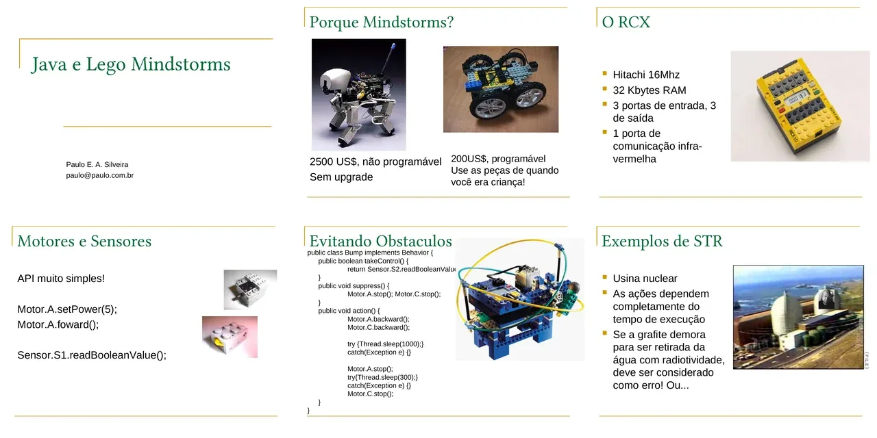 Screenshot de Java e Lego Mindstorms — minha primeira palestra