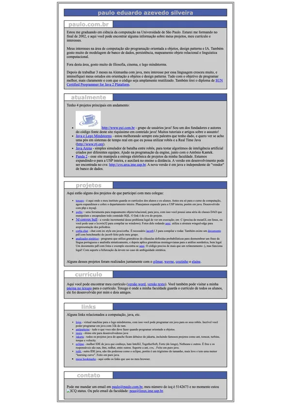 Screenshot de paulo.com.br — almost empty home page