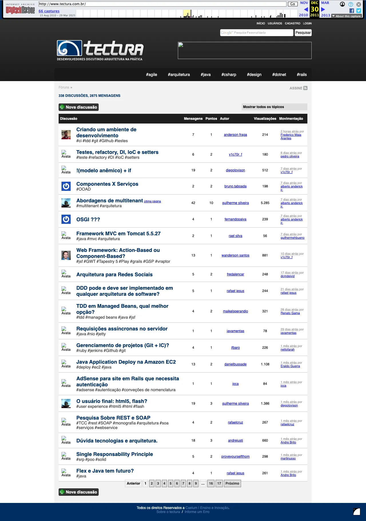 Screenshot de Tectura — Arquitetura na Prática