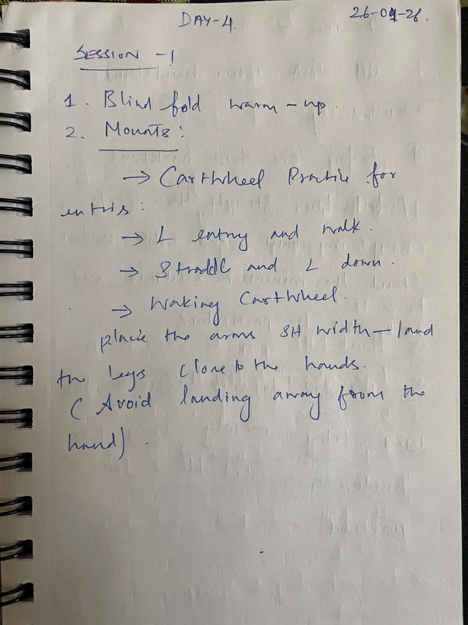 Dinesh's handwritten notes: Day 4 — Session 1 (26-01-26)